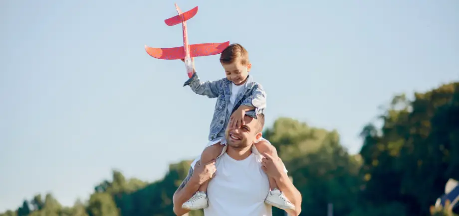 Father playing with son